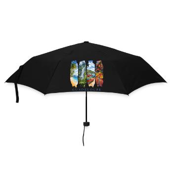 Guadeloupe Travel – Caribbean Island & Culture Motif - Umbrella (small) - black - Front