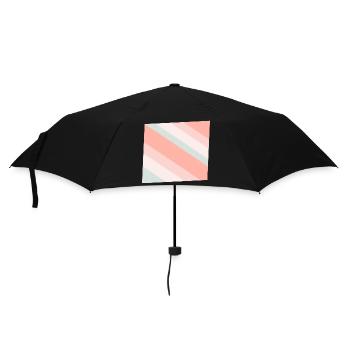 Bandes diagonales pastel Pêche menthe - Parapluie standard - noir - Devant