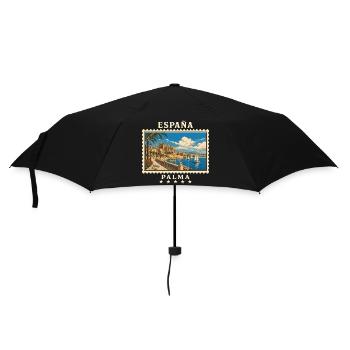 Spanien Palma de Mallorca Vintage Reisemarke - Regenschirm (klein) - Schwarz - Vorne