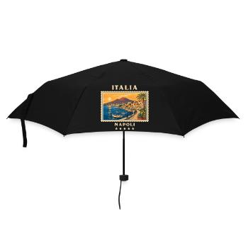 Italien Neapel Vintage Reisemarke - Regenschirm (klein) - Schwarz - Vorne