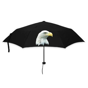Adlerkopf, Weißkopfseeadler, Adler, Greifvogel aus - Regenschirm (klein) - Schwarz - Vorne