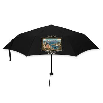 Norwegen Ålesund Vintage Reisemarke - Regenschirm (klein) - Schwarz - Vorne