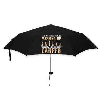 Chess Chess Player Chessboard - Umbrella (small) - black - Front