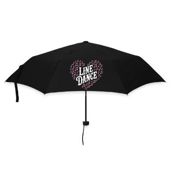 Line Dance Heart with Notes - Umbrella (small) - black - Front