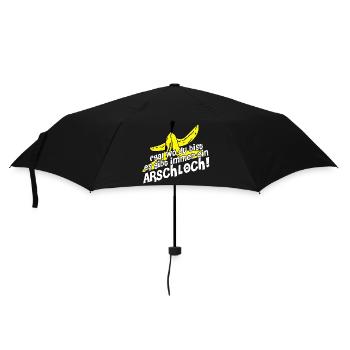 Egal wo du bist es gibt immer ein Arschloch - Regenschirm (klein) - Schwarz - Vorne