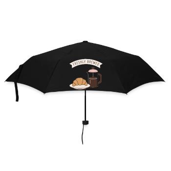 Frühstücksduft Kaffee Croissant - Regenschirm (klein) - Schwarz - Vorne