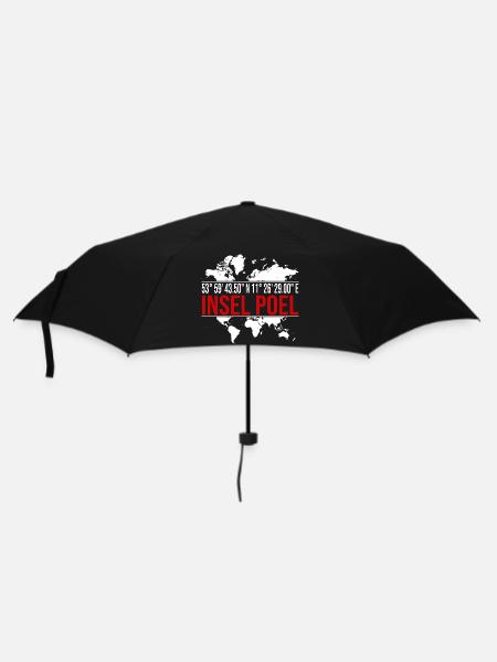 Insel Poel - Regenschirm (klein) - Schwarz