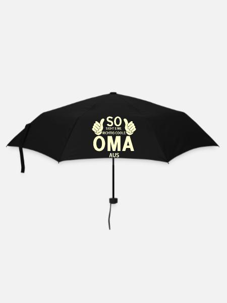 So sieht eine Oma mit Stil aus - Regenschirm (klein) - Schwarz