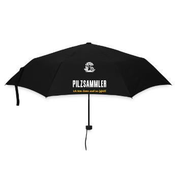 Pilzsammler Geschenk Ich bin dann mal im Wald - Regenschirm (klein) - Schwarz - Vorne