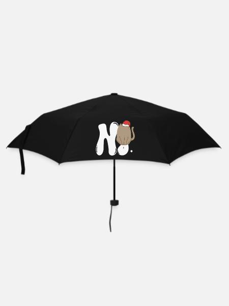 no face cat ugly sweater - Regenschirm (klein) - Schwarz