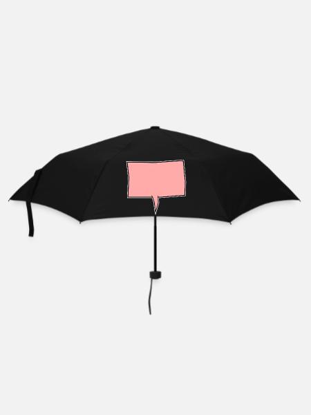 Eckige Sprechblase in Rosa - Regenschirm (klein) - Schwarz
