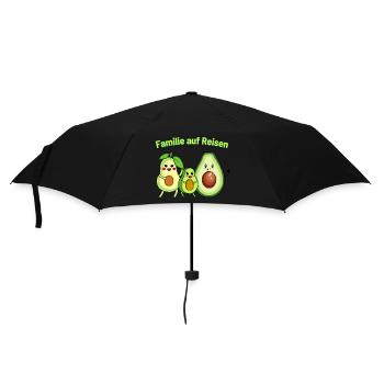 Avocado Familie auf Reisen - Regenschirm (klein) - Schwarz - Vorne