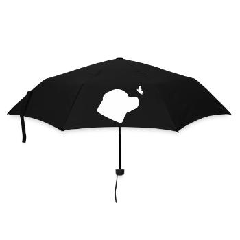 Rottweiler mit Schmetterling - Regenschirm (klein) - Schwarz - Vorne