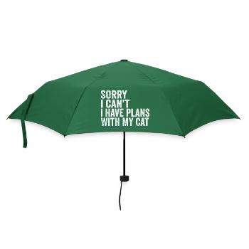 Tut mir leid, dass ich nicht kann, ich habe Pläne mit meiner Katze - Regenschirm (klein) - Flaschengrün - Vorne
