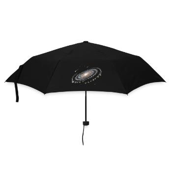 Galaxy Hanfblatt Spirale - Cannabis - Weed - Regenschirm (klein) - Schwarz - Vorne