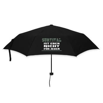 wild Bushcraft outdoor survival Prepper - Regenschirm (klein) - Schwarz - Vorne