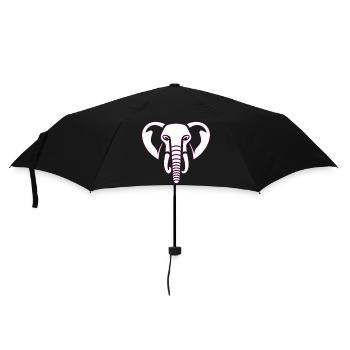 Elephant Majesty: Elefantenkopf-Print, pink - Regenschirm (klein) - Schwarz - Vorne