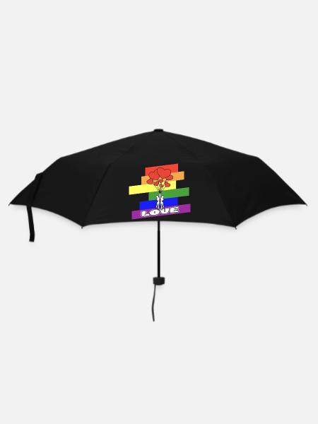 LGBT Schwul Lesbisch Homosexuell - Regenschirm (klein) - Schwarz