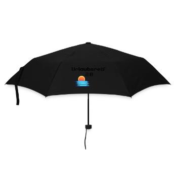 Urlaubsmotiv mit Sonne und Meer, Urlaubsreif 2.0 - Regenschirm (klein) - Schwarz - Vorne