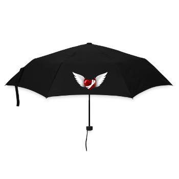 Devil's Heart with Angel Wings - Umbrella (small) - black - Front