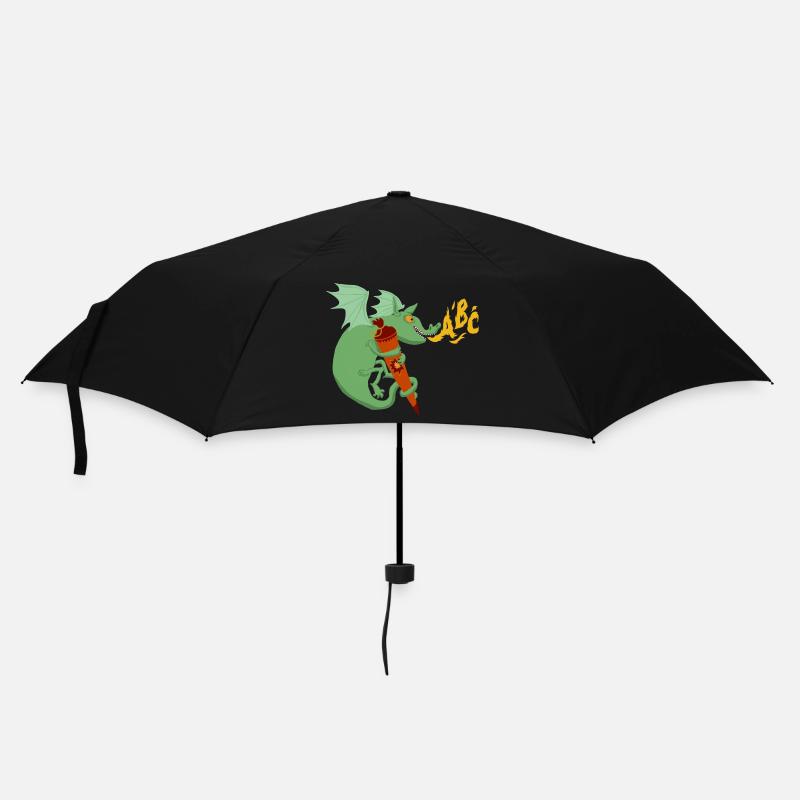 Drache abc - Regenschirm (klein) - Schwarz