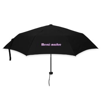 GELIEBTE. MEISTER. VIELEN DANK. DANKE, HERRIN. MEISTER - Regenschirm (klein) - Schwarz - Vorne