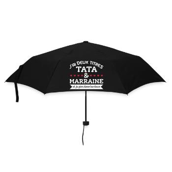 tata et Marraine, Marraine - Famille - Tata - Parapluie standard - noir - Devant