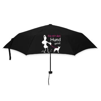 Die mit dem Hund geht - Regenschirm (klein) - Schwarz - Vorne