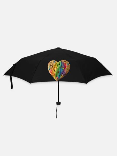 Herz Cookie - Regenschirm (klein) - Schwarz