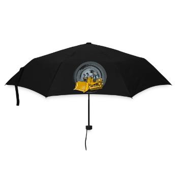 Bulldozer, Planierraupe, Kettenräumer - Regenschirm (klein) - Schwarz - Vorne