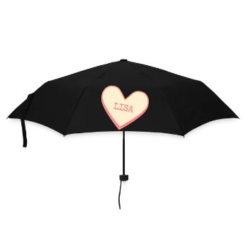 Lisa Name Vorname rosa Zucker Herz - Regenschirm (klein) - Schwarz - Vorne