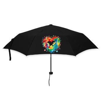 Cœur - Parapluie standard - noir - Devant