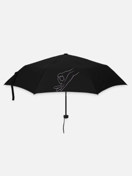 Handzeichen Loch Gereingeguckt Kinderspiel - Regenschirm (klein) - Schwarz