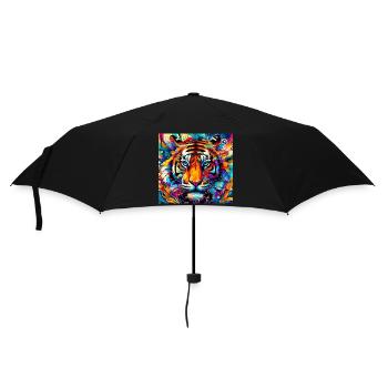 Tiger - Regenschirm (klein) - Schwarz - Vorne