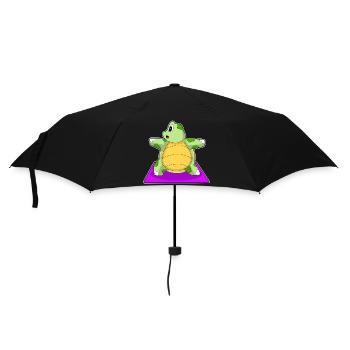 Schildkröte Yoga Fitness Gymnastik - Regenschirm (klein) - Schwarz - Vorne
