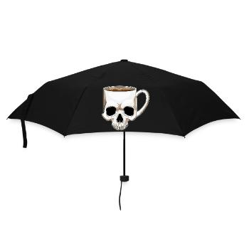 Totenkopf Kaffee Becher - Regenschirm (klein) - Schwarz - Vorne
