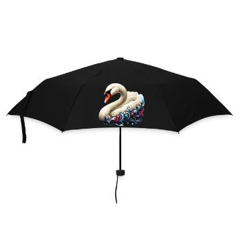 Cygne - Parapluie standard - noir - Devant