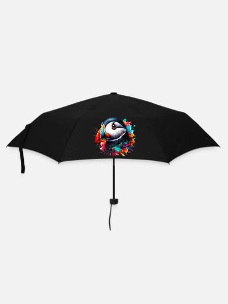 Papageitaucher - Regenschirm (klein) - Schwarz