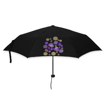 MOTHER'S DAY. HEART. HAPPY BIRTHDAY. MOM - Umbrella (small) - black - Front