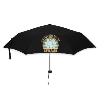 I'm Just Here For The Savasana Cool Yoga Retro - Regenschirm (klein) - Schwarz - Vorne
