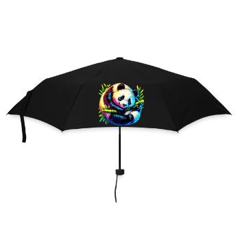 Panda - Regenschirm (klein) - Schwarz - Vorne