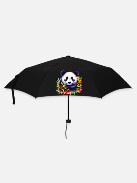 Panda - Regenschirm (klein) - Schwarz