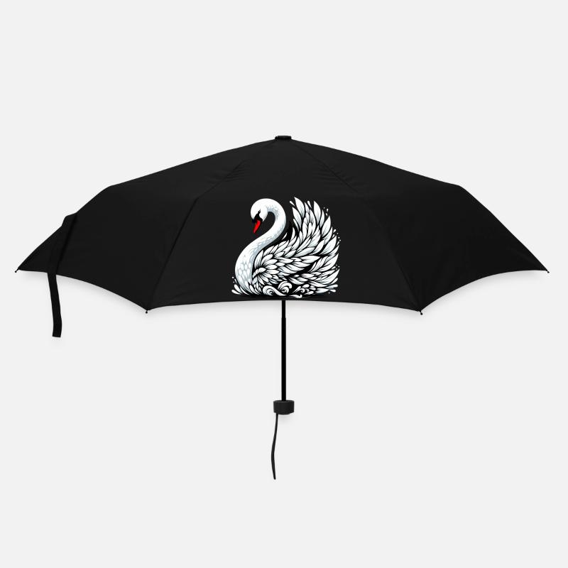 Schwan - Regenschirm (klein) - Schwarz