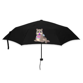 Seehund Baby Lätzchen Schnuller - Regenschirm (klein) - Schwarz - Vorne