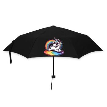 Licorne Surfeur Arc-en-ciel Surfer Cool - Parapluie standard - noir - Devant
