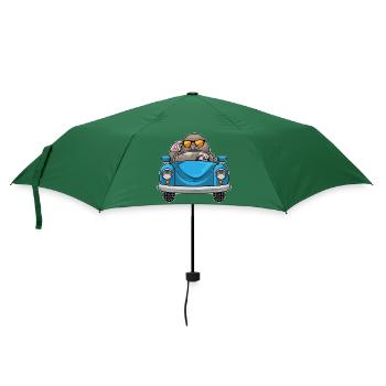 Maulwurf Auto - Regenschirm (klein) - Flaschengrün - Vorne