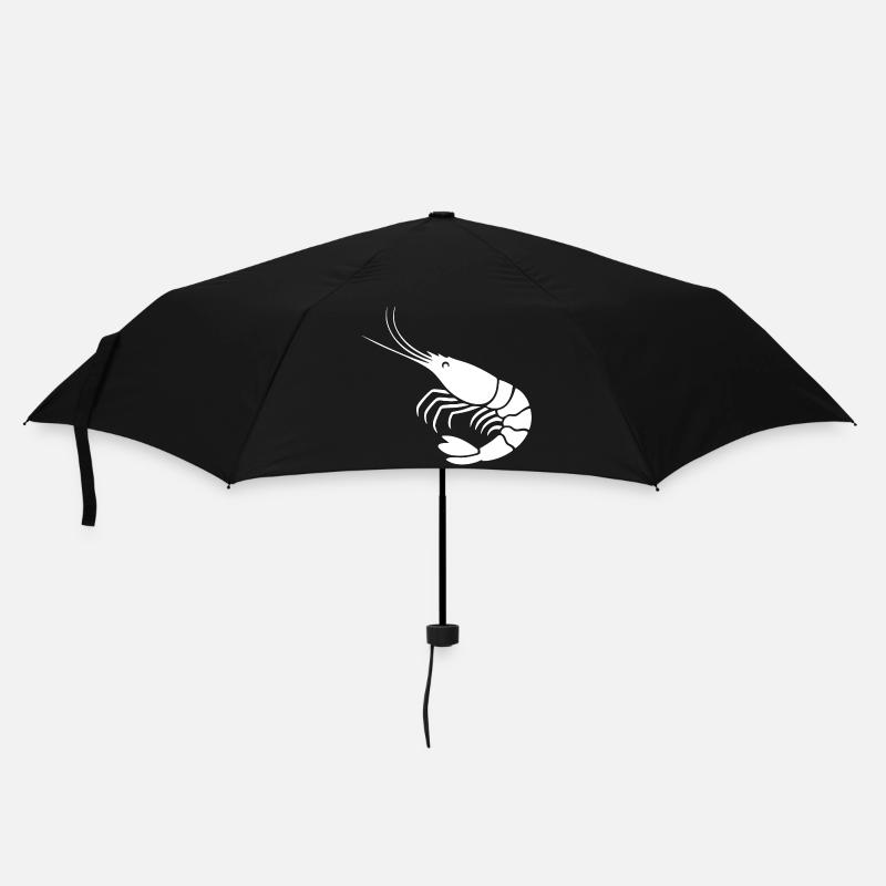 Elegant Black and White Shrimp Illustration - Umbrella (small) - black