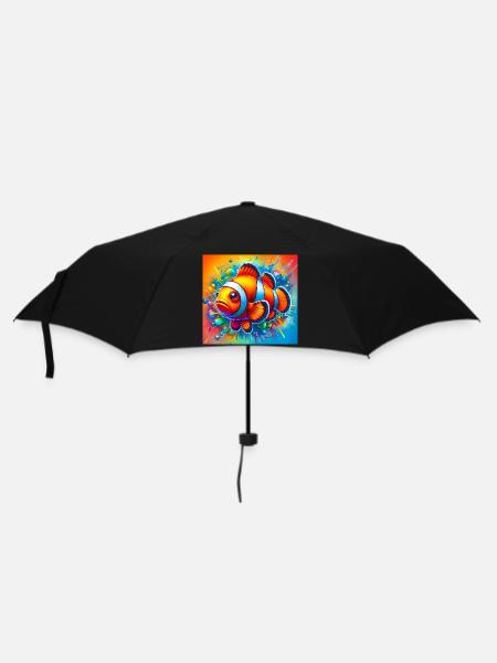 Clownfisch - Regenschirm (klein) - Schwarz