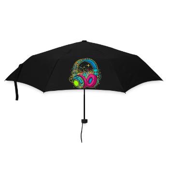 Vibrant Abstract Headphones Design - Umbrella (small) - black - Front