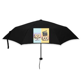 Buch vs. Film – Lustiges Literatur-Motiv - Regenschirm (klein) - Schwarz - Vorne